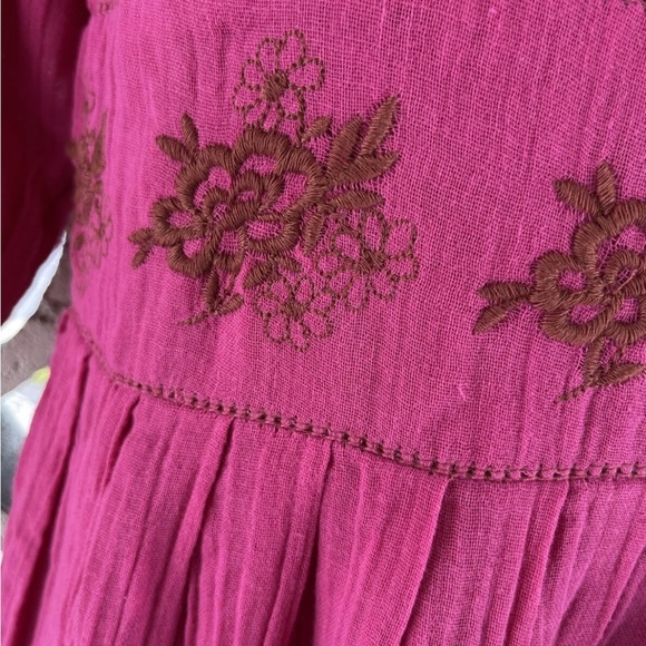 Free People Lovers Lane Pink Cotton Gauze Maxi Dress Size Small - Picture 9 of 16